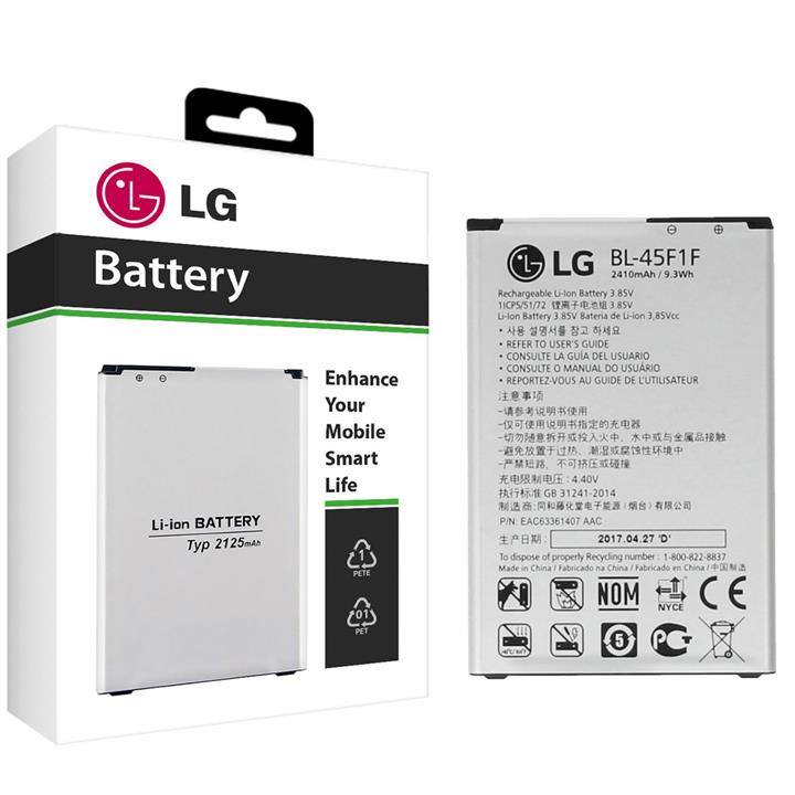 باتری موبایل ال جی مدل BL-45F1F با ظرفیت 2410mAh مناسب برای گوشی های موبایل ال جی K8 2017 LG BL-45F1F 2410mAh Mobile Phone Battery For LG K8 2017